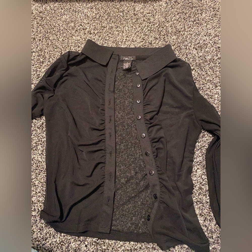 Button up see thru shirt